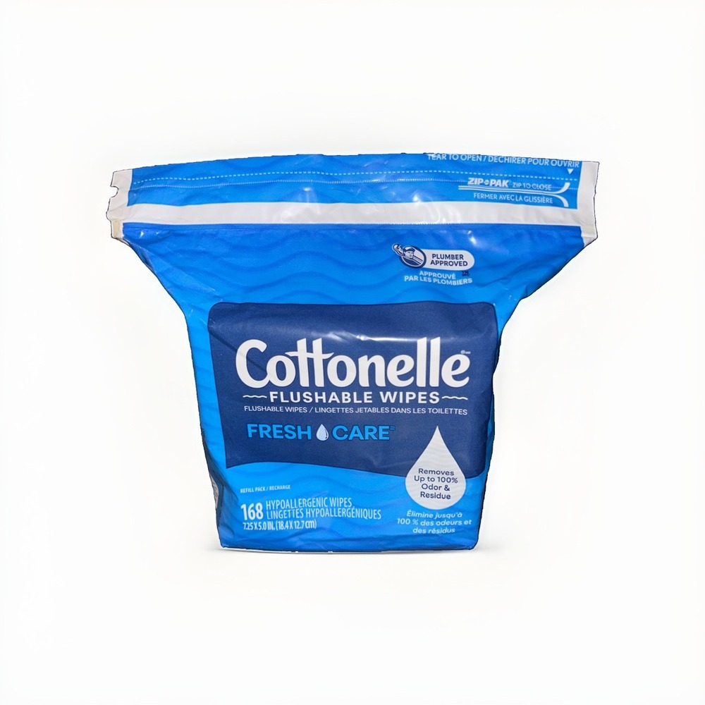 Cottonelle Fresh Care Flushable Wet Wipes, Adult 168 Wipes (Pack of 1)